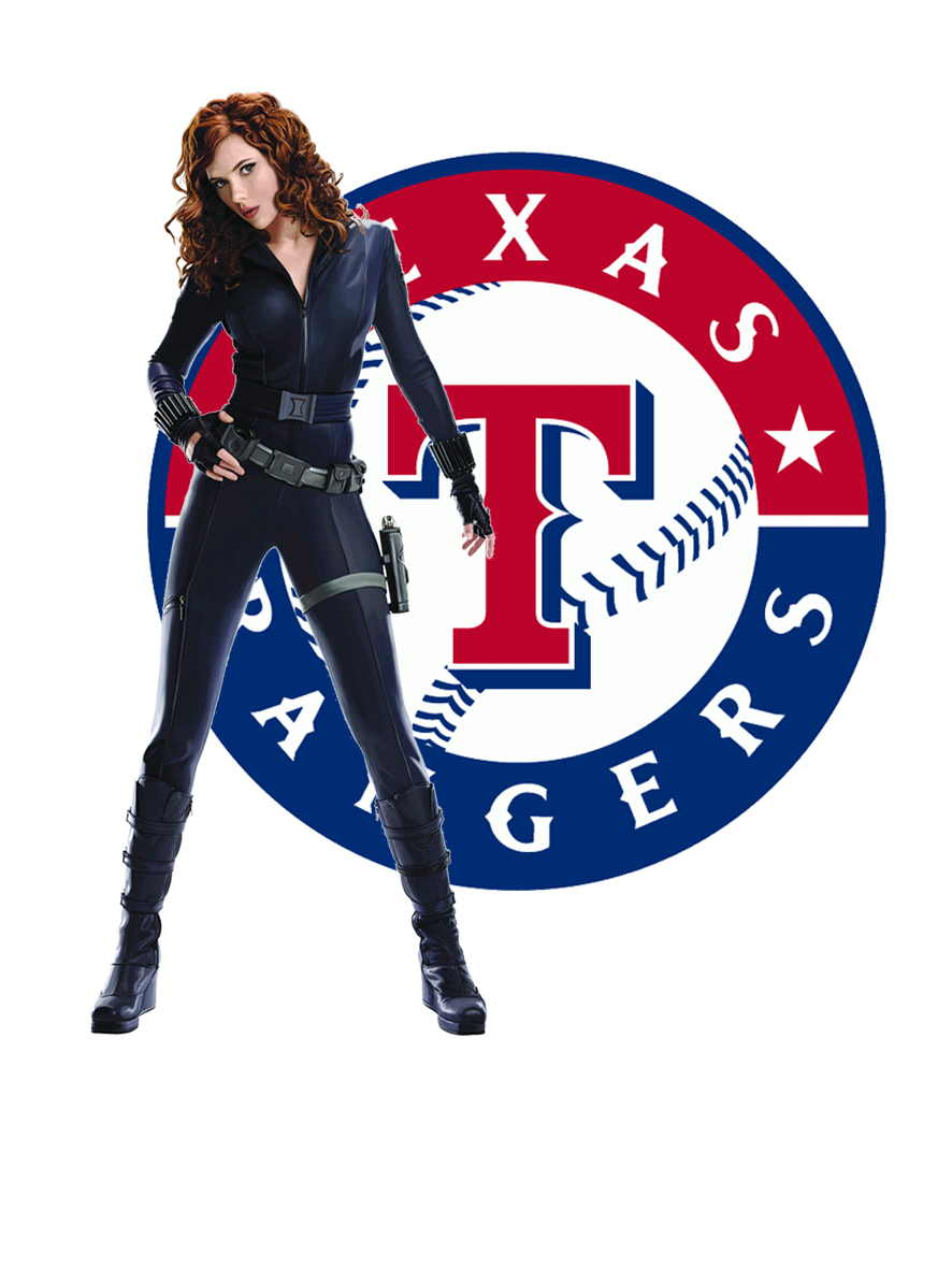 Texas Rangers Black Widow Logo vinyl decal